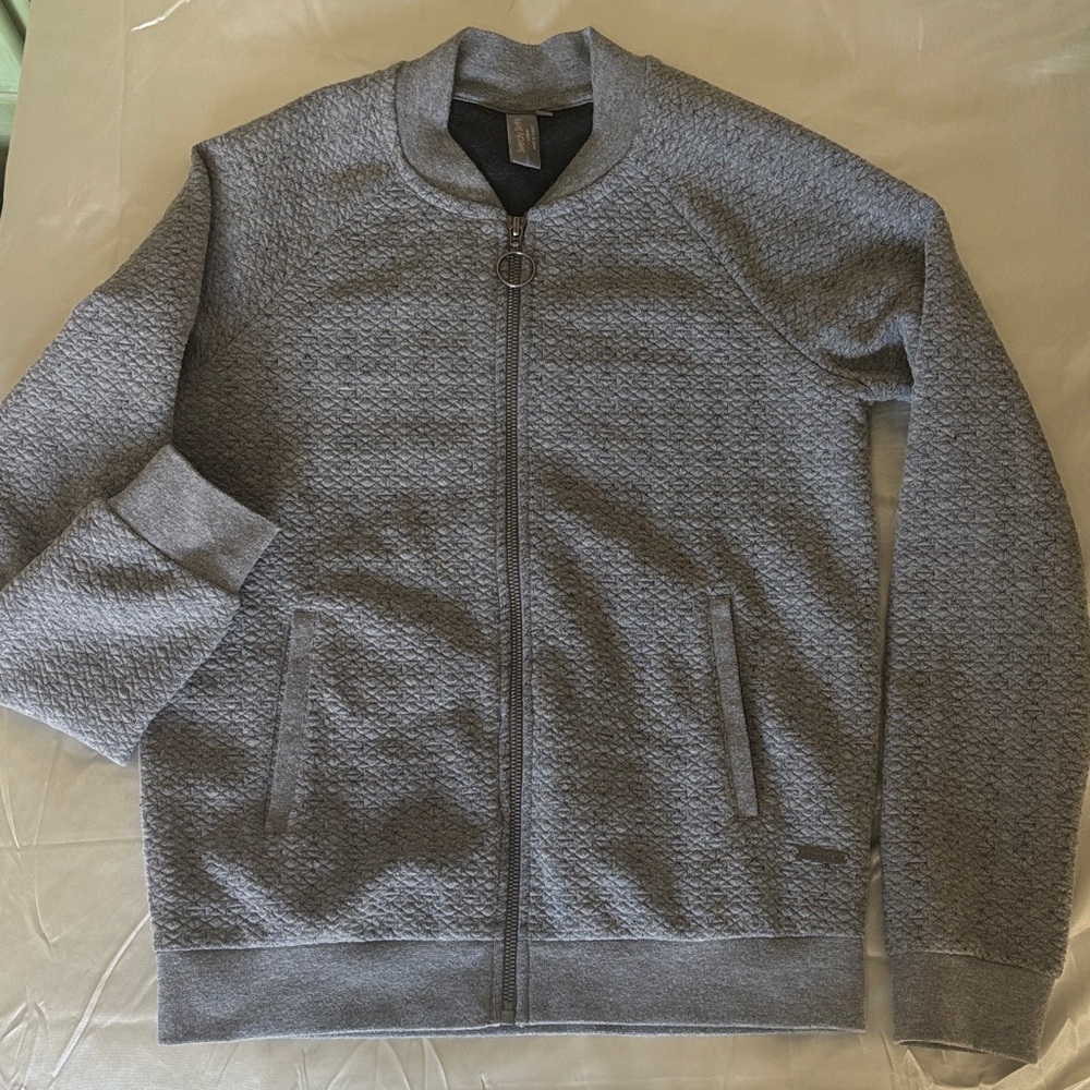 Sweaty Betty Men's Textured Gray Zip-Up Sweater